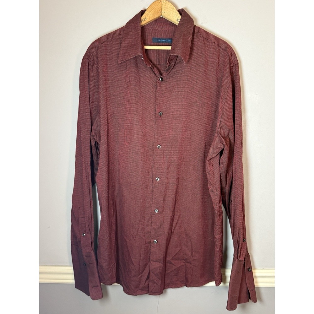 ML Material London Mens Long Sleeve Button Down Shirt Sz XL‎  maroon